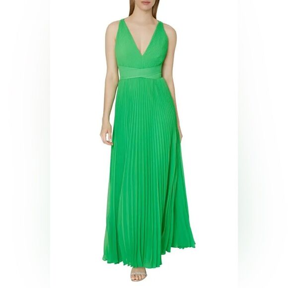 Milly Dresses & Skirts - MILLY Oria Pleated Sleeveless Cross Back Dress, Kelly Green, NWT, Size 6